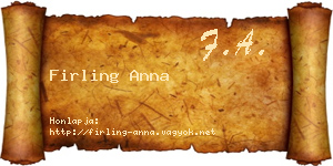 Firling Anna névjegykártya
